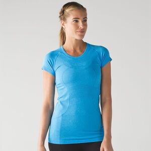 Lululemon Swiftly Tech Short Sleeve Crew 12 Heathered Beach Blanket Blue W3F15S